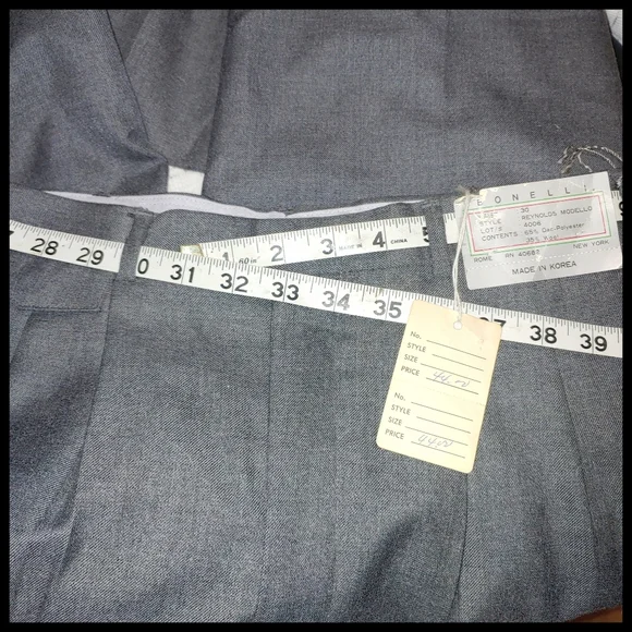 New Unhemmed Gray Bonelli Dress Pants, 30 - Picture 5 of 6